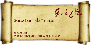 Geszler Örzse névjegykártya